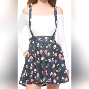 Hot Topic My Hero Academia x Hello Kitty suspender mini skirt size Junior's L…